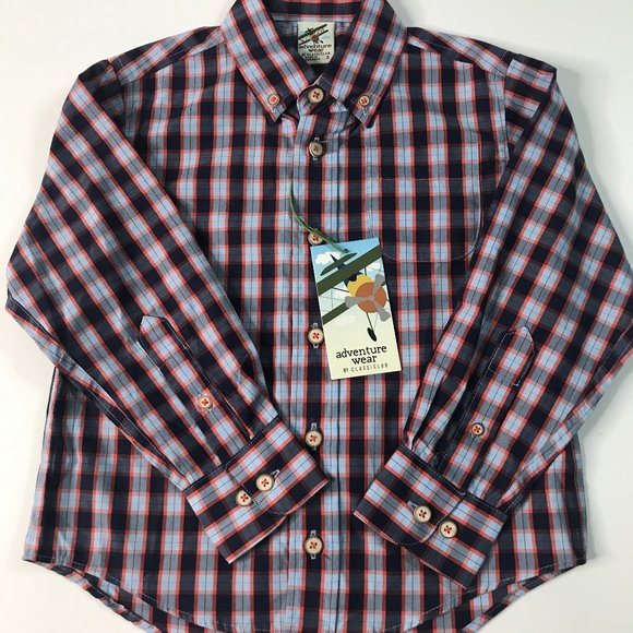 Plaid Boys Button Down, 5  NEW - Picture 2 of 9
